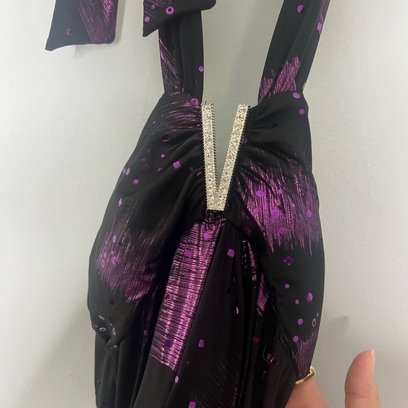 Taboo Y2K Metallic Halter V-Front Mini Dress/Tank Top Small - Picture 2 of 7